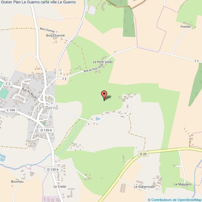Plan Le Guerno carte ville Le Guerno
