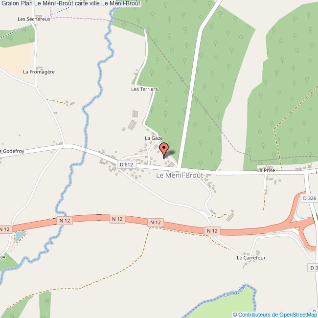 Plan Le MénilBroût carte ville Le MénilBroût