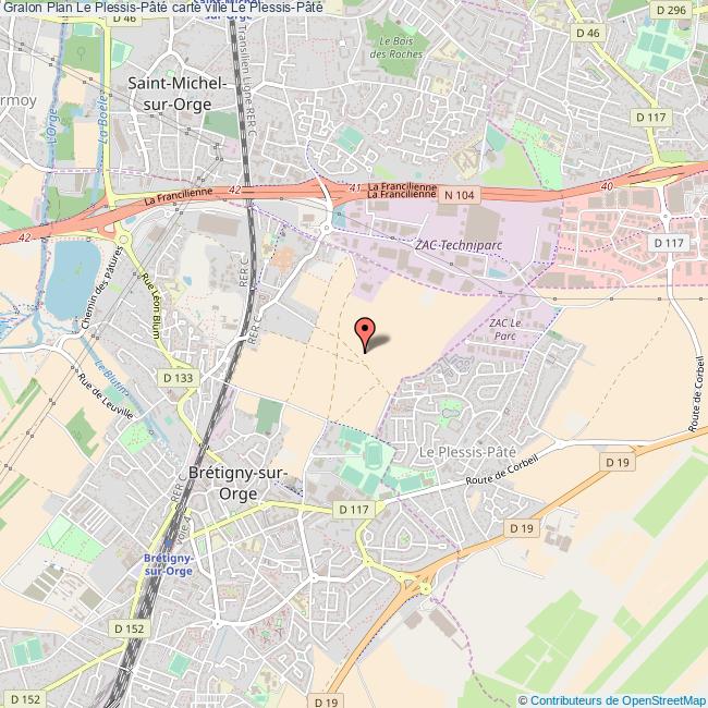 Plan Le PlessisPâté carte ville Le PlessisPâté
