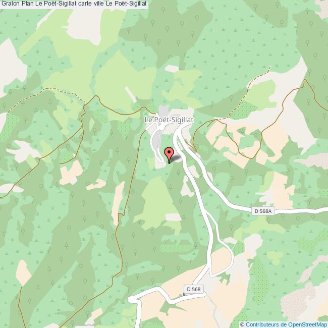 Plan Le PoëtSigillat carte ville Le PoëtSigillat