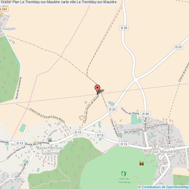 Plan Le TremblaysurMauldre carte ville Le TremblaysurMauldre