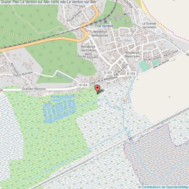 Plan Le VerdonsurMer carte ville Le