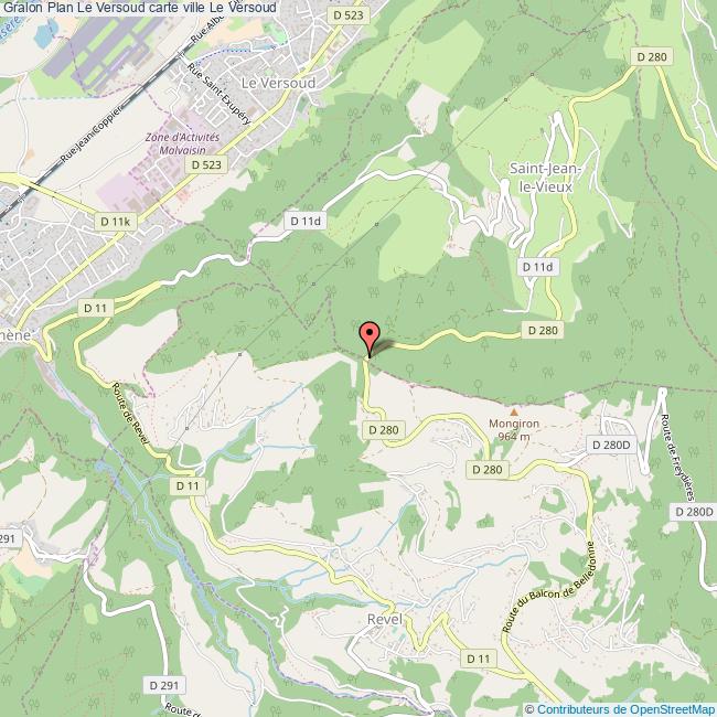 Plan Le Versoud carte ville Le Versoud