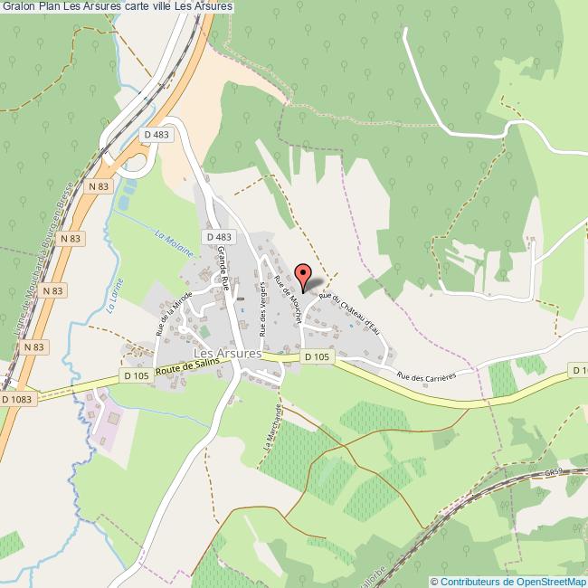 Plan Les Arsures carte ville Les Arsures