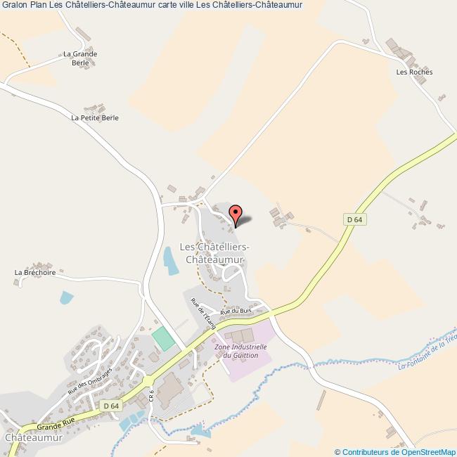 Plan Les ChâtelliersChâteaumur carte ville Les ChâtelliersChâteaumur