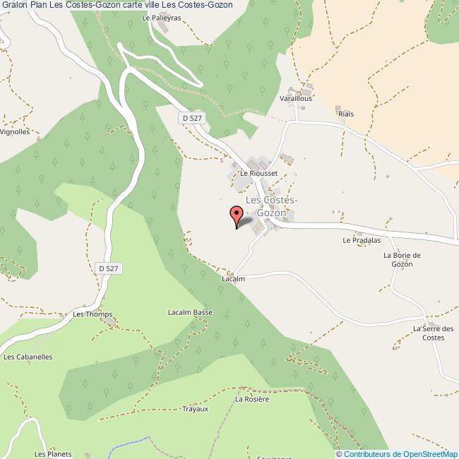 Plan Les CostesGozon carte ville Les CostesGozon