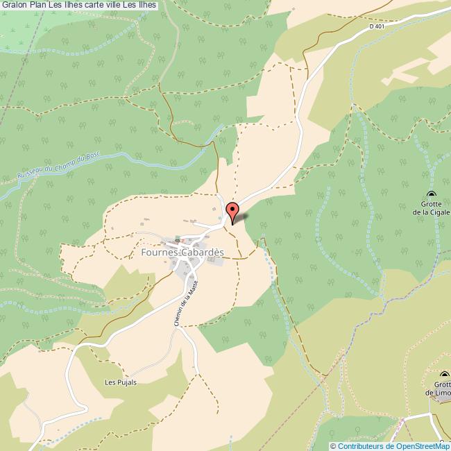 Plan Les Ilhes carte ville Les Ilhes