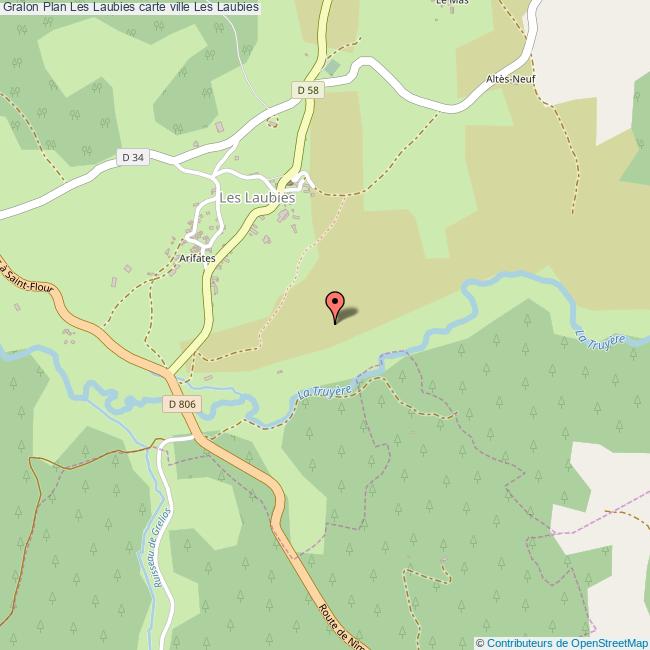 Plan Les Laubies carte ville Les Laubies