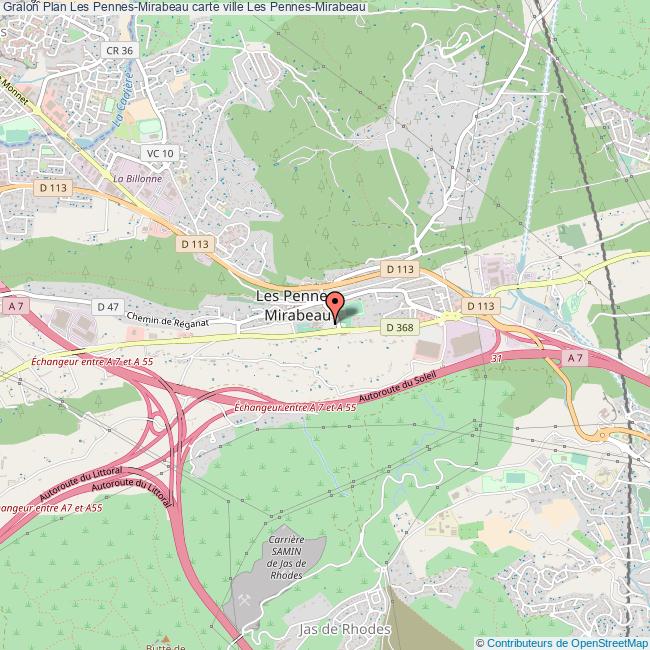 Plan Les PennesMirabeau carte ville Les PennesMirabeau
