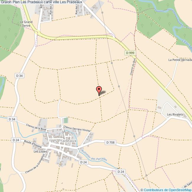 Plan Les Pradeaux carte ville Les Pradeaux