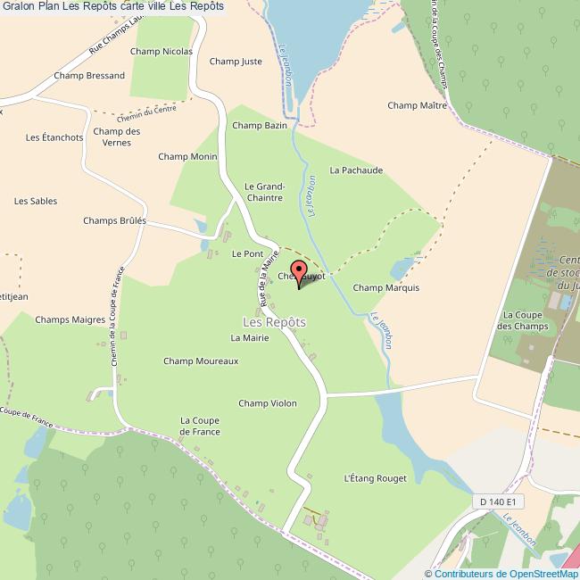 Plan Les Repôts carte ville Les Repôts