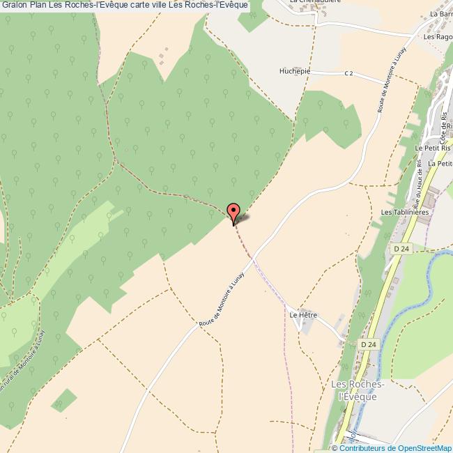 Plan Les Rochesl'Evêque carte ville Les Rochesl'Evêque