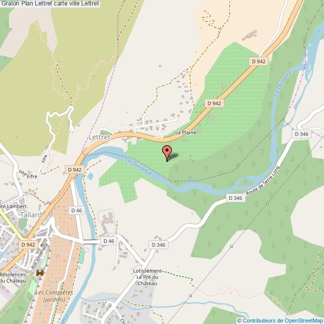 Plan Lettret carte ville Lettret