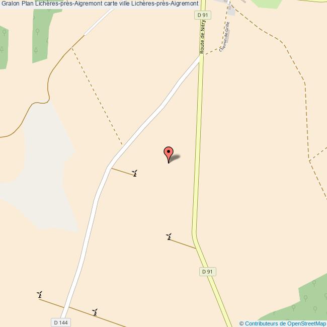 Plan LichèresprèsAigremont carte ville LichèresprèsAigremont