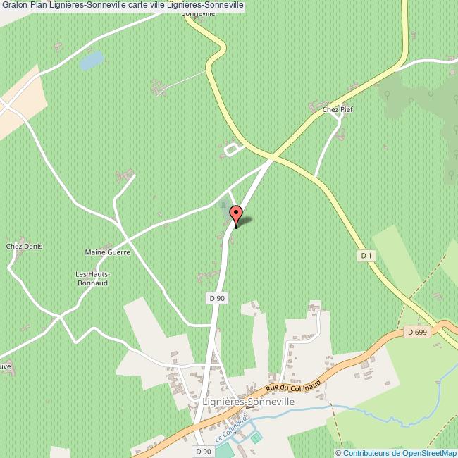 Plan LignièresSonneville carte ville LignièresSonneville