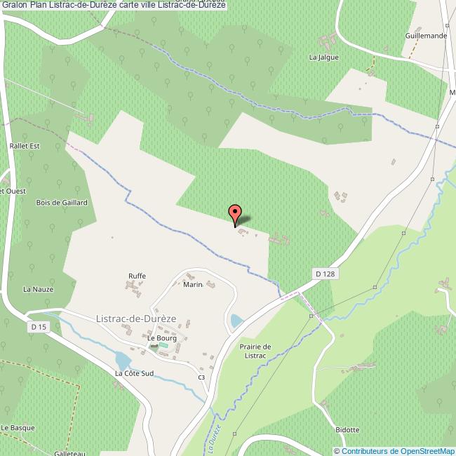 Plan ListracdeDurèze carte ville ListracdeDurèze