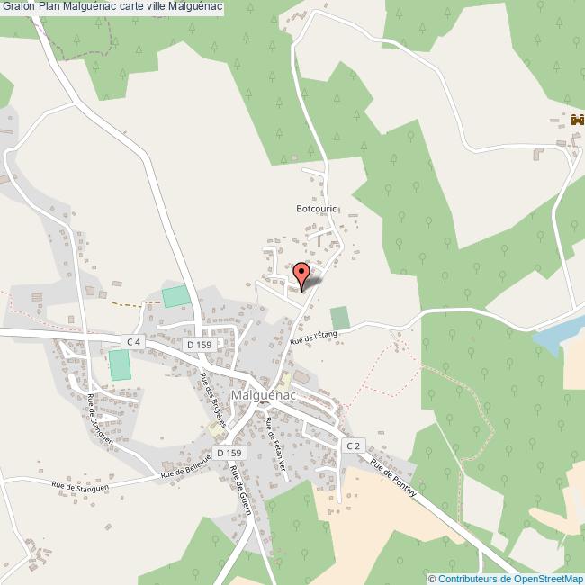 Plan Malguénac carte ville Malguénac
