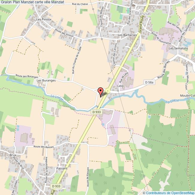 Plan Manziat carte ville Manziat
