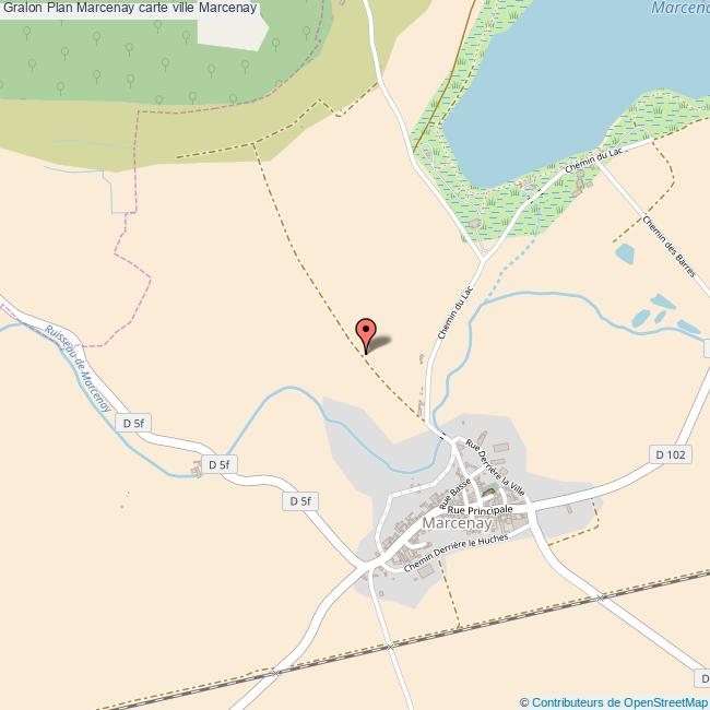 Plan Marcenay carte ville Marcenay