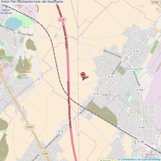 Plan Mazingarbe carte ville Mazingarbe