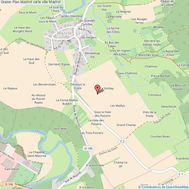 Plan Mazirot carte ville Mazirot