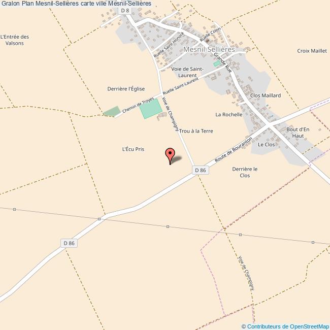 Plan MesnilSellières carte ville MesnilSellières