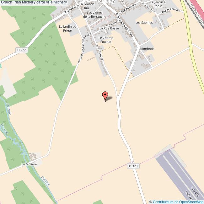 Plan Michery carte ville Michery