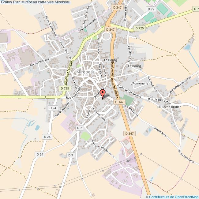 Plan Mirebeau carte ville Mirebeau