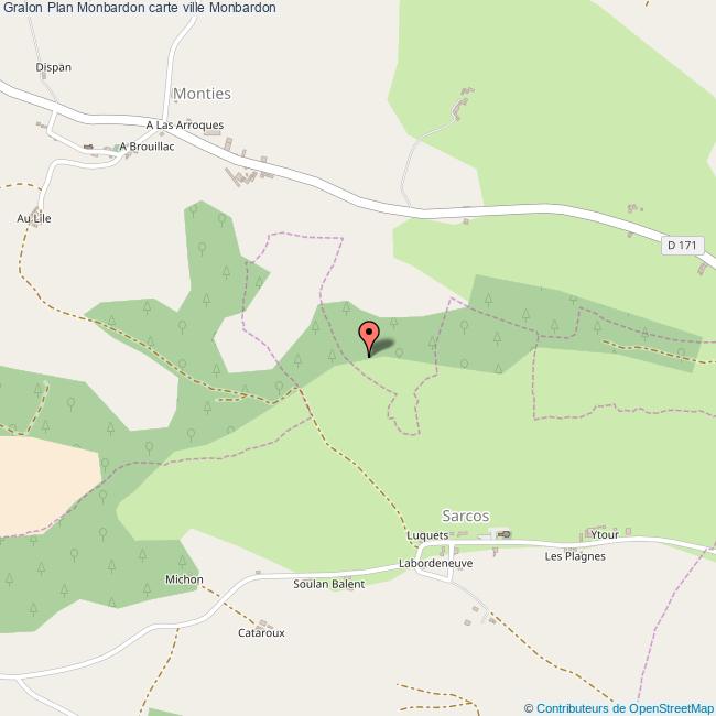 Plan Monbardon carte ville Monbardon