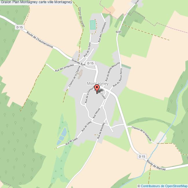 Plan Montagney carte ville Montagney