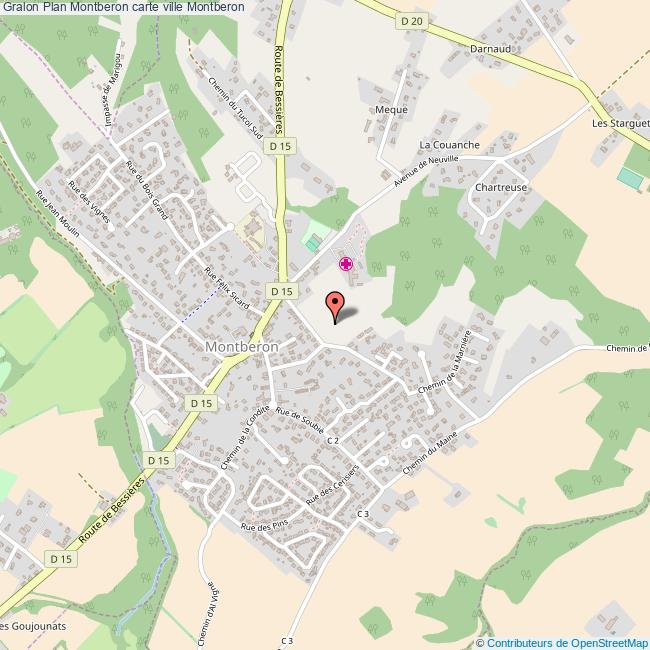 Plan Montberon carte ville Montberon
