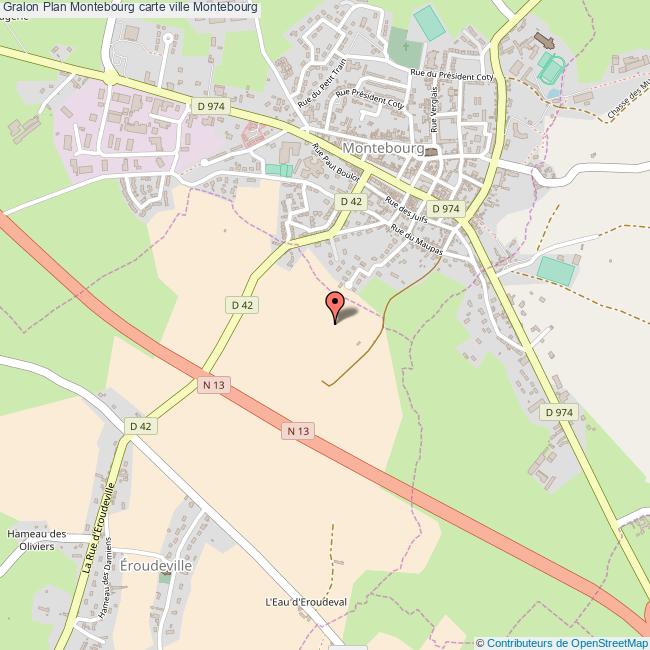 Plan Montebourg carte ville Montebourg