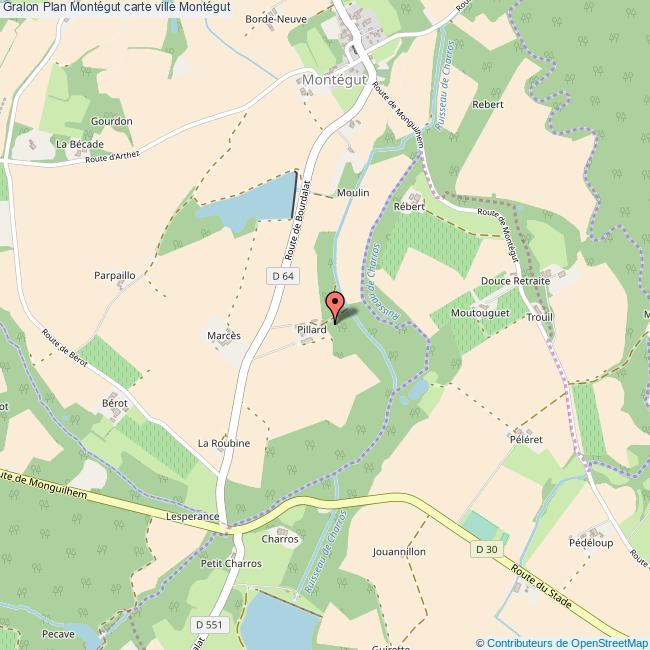 Plan Montégut carte ville Montégut