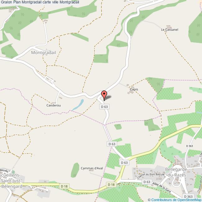 Plan Montgradail carte ville Montgradail