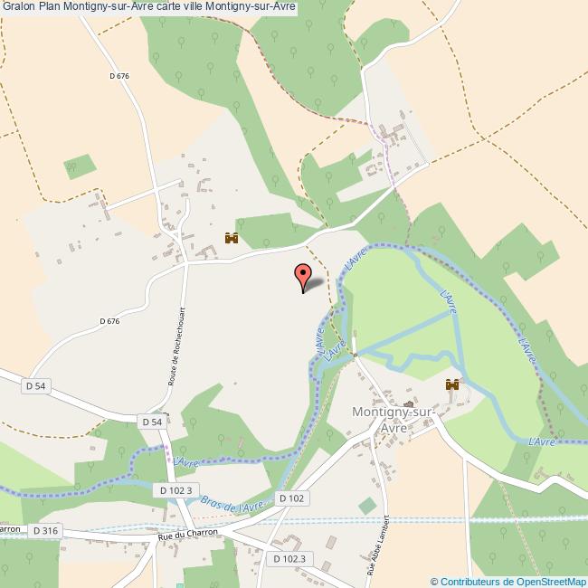 Plan MontignysurAvre carte ville MontignysurAvre