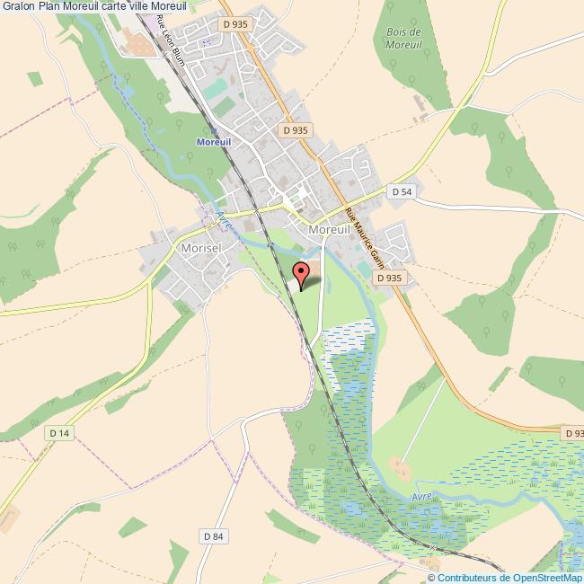 Plan Moreuil carte ville Moreuil