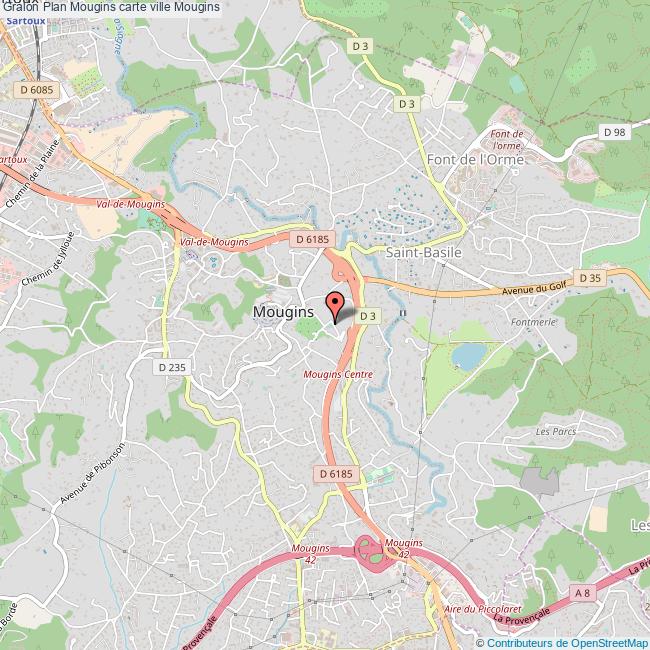 Plan Mougins carte ville Mougins