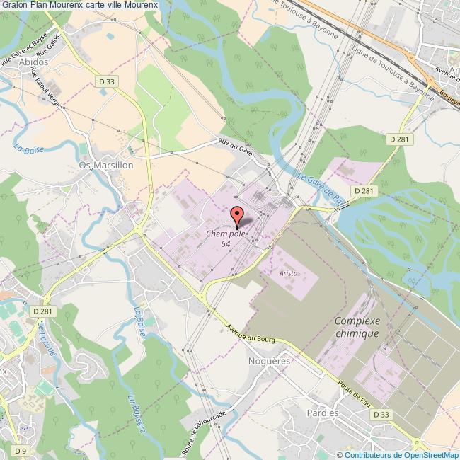 Plan Mourenx carte ville Mourenx