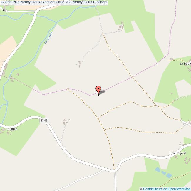 Plan NeuvyDeuxClochers carte ville NeuvyDeuxClochers