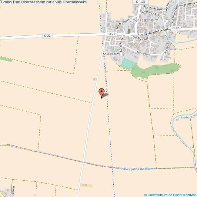 Plan Obersaasheim carte ville Obersaasheim