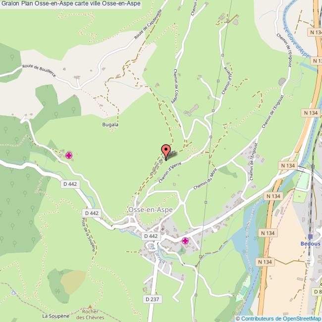 Plan OsseenAspe carte ville OsseenAspe