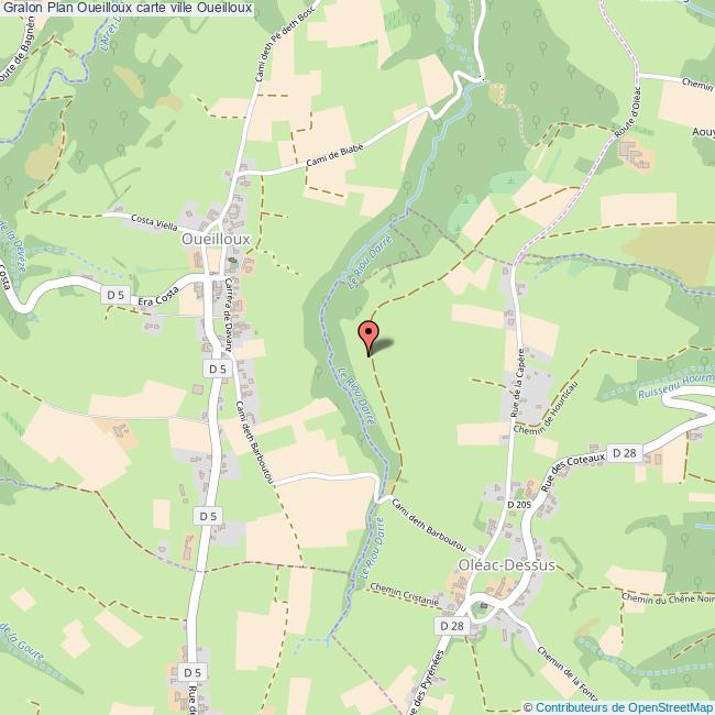 Plan Oueilloux carte ville Oueilloux
