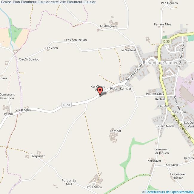 Plan PleumeurGautier carte ville PleumeurGautier