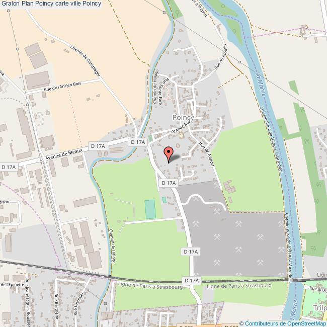 Plan Poincy carte ville Poincy