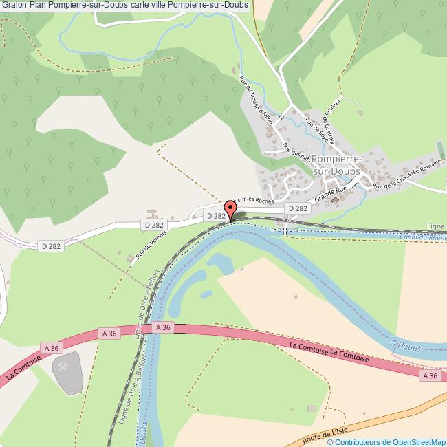 Plan PompierresurDoubs carte ville PompierresurDoubs