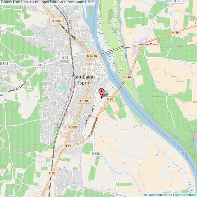 Plan PontSaintEsprit carte ville PontSaintEsprit