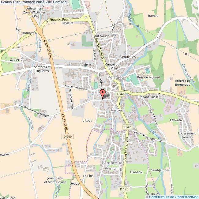Plan Pontacq carte ville Pontacq