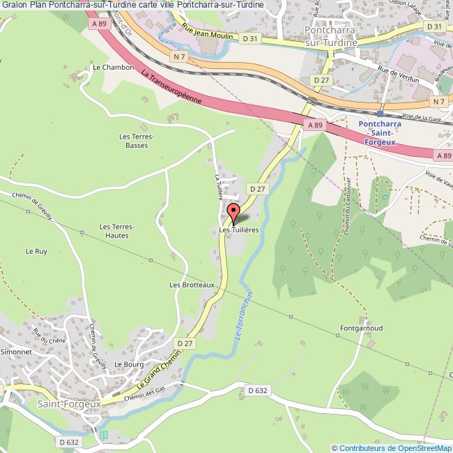 Plan PontcharrasurTurdine carte ville PontcharrasurTurdine