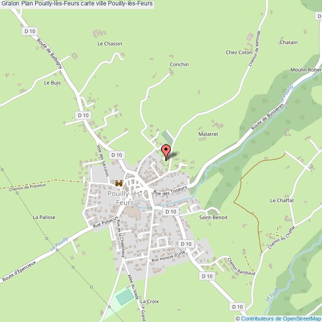 Plan PouillylèsFeurs carte ville PouillylèsFeurs