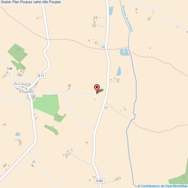 Plan Poupas carte ville Poupas